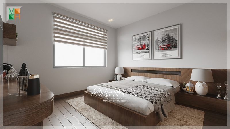 Giường ngủ có thiết kế hiện đại giúp cho bạn cảm thấy thoải mái và nồng nhiệt khi bước vào phòng.